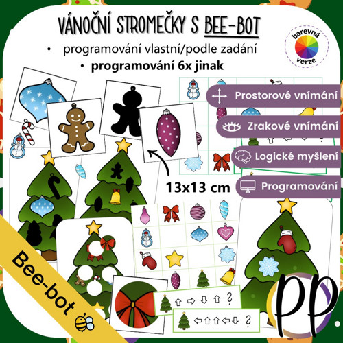 Vánoční stromečky s Bee-bot - programování (PDF)