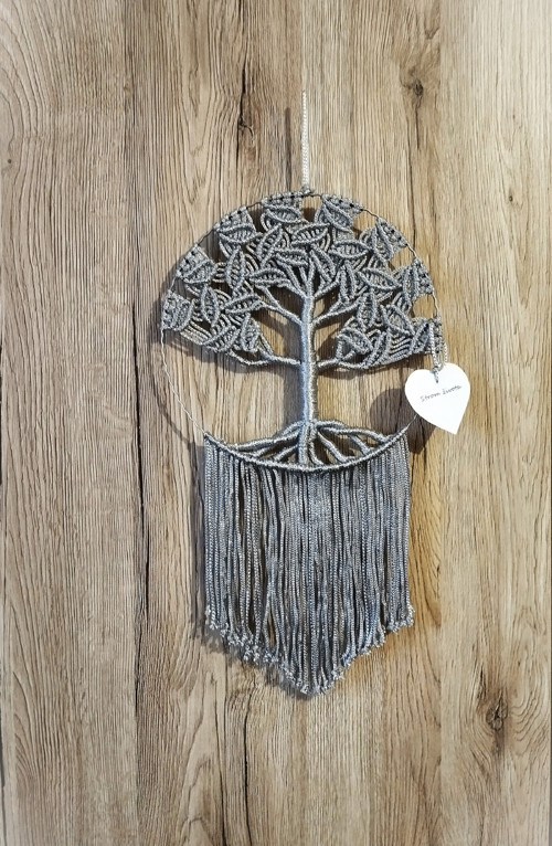 Macramé Strom života Stříbrný ochránce