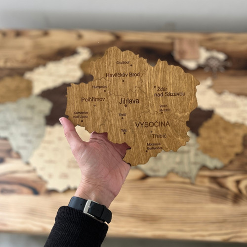 Dřevěná mapa České Republiky