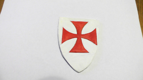 Kožený štítek řád Templářů - barvený