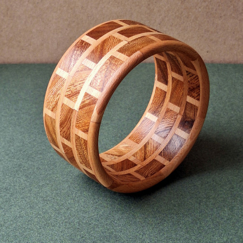 CIHLA ii dřevěný náramek segmentový 6,8 cm