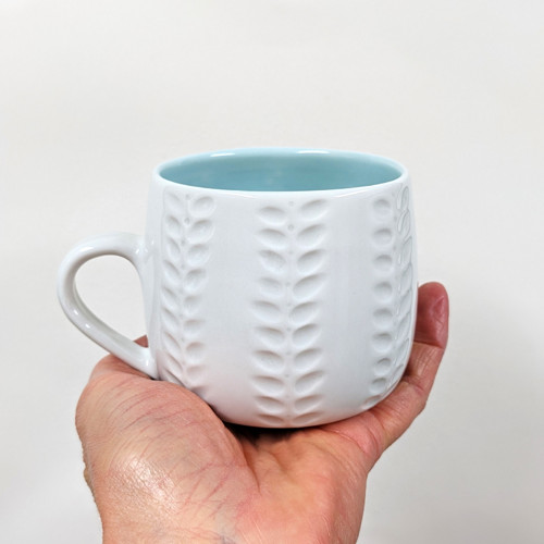 Hrnek s listy modrý 250 ml — foto 1