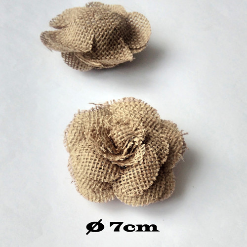 Květ tmavě béžový - Ø 7cm - 1ks
