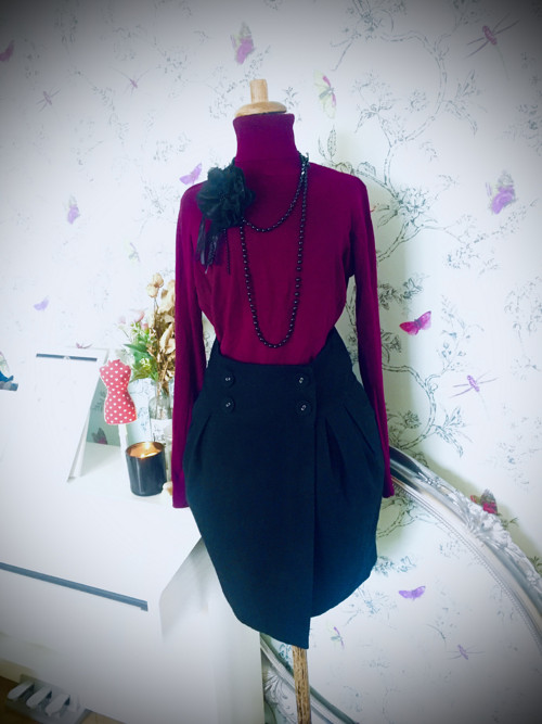 Sukně basic black vlněná — foto 1