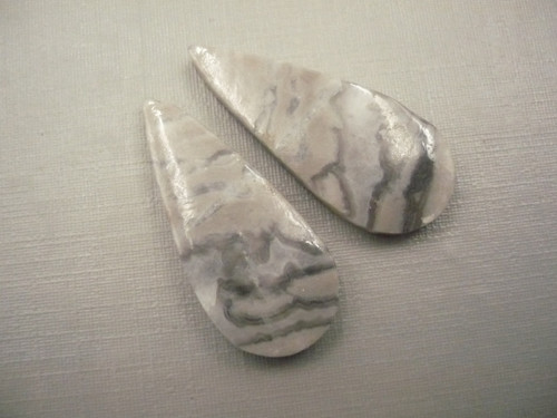 Pár kabošonů - jaspis zebra 31 mm, č.46f