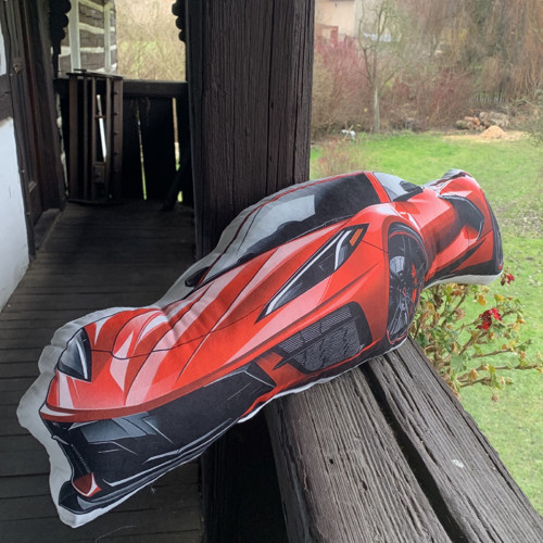 Sporťák červený - 3D polštář