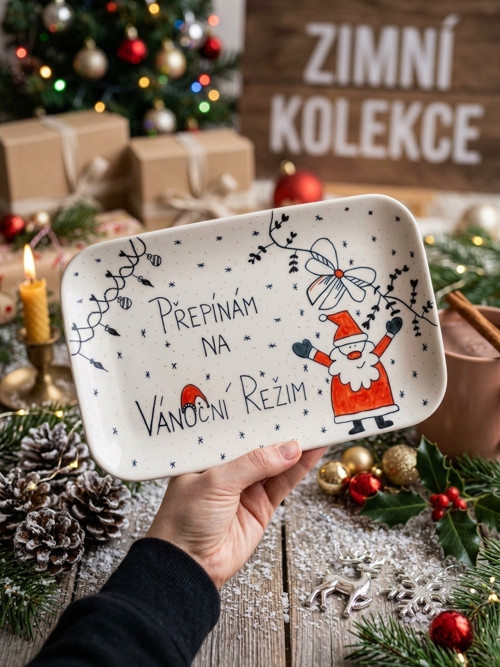 Vánoční malovaný talíř -Přepínám na vánoční režim