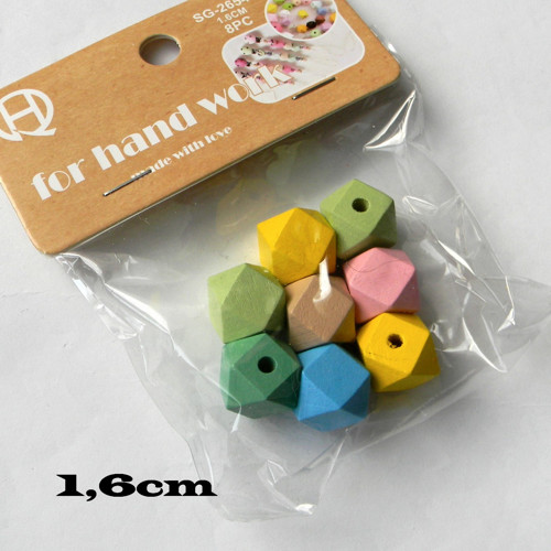 Dřevěné korálky IV.- 1,6cm - bal.