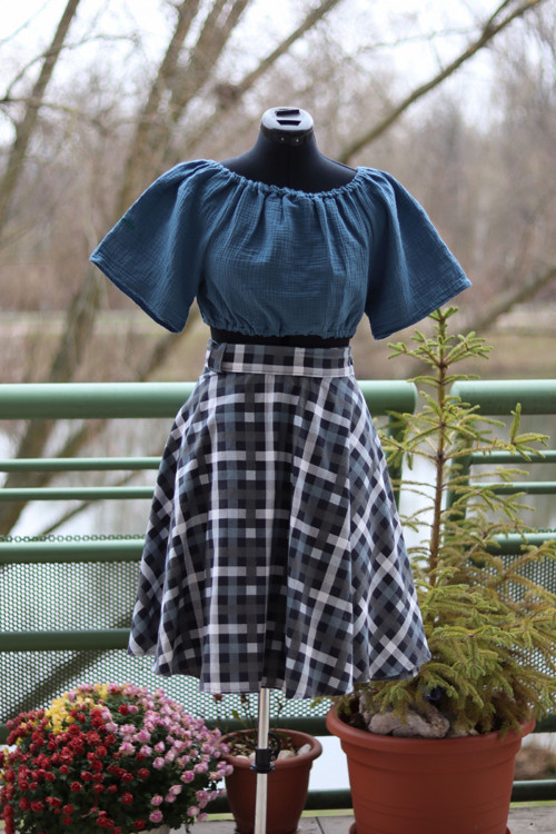 Zavinovací sukně, flanelová šedá — foto 1