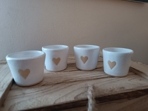 Keramický kalíšek, hrnek na espresso 50 ml bílý