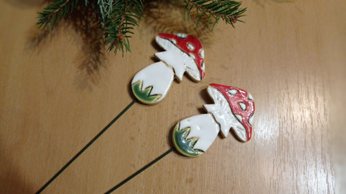 Keramika zápich mochomůrka