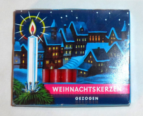 Originál 20x červené SVÍČKY na vánoční svícen, DDR