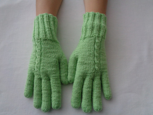 Rukavičky v pistáciové, 100% merino