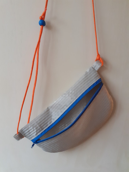 Kabelka průsvit modrá/oranžová