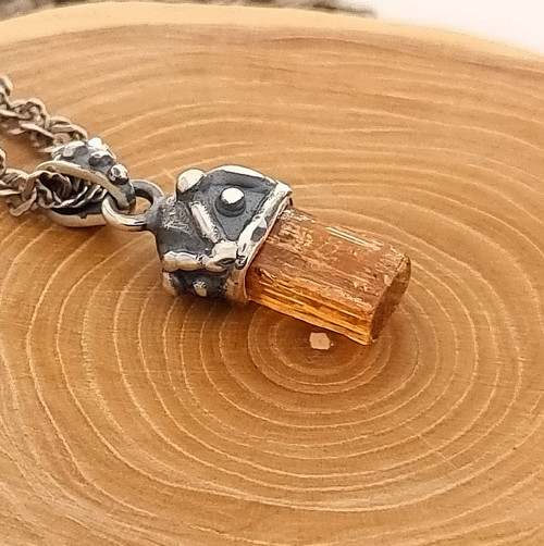 Přívěsek - žlutý topaz Imperiál, Ag925/1000