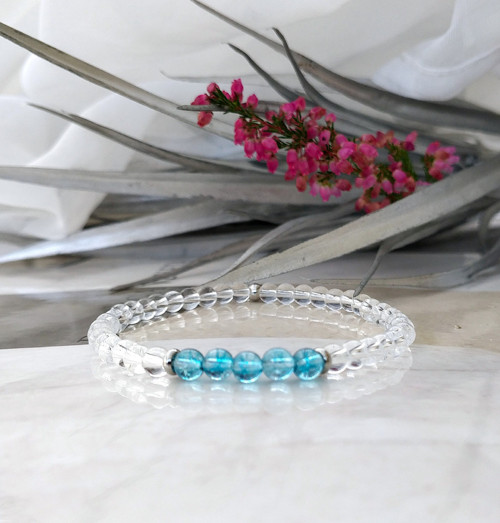 Minerální náramek / křišťál + topaz / 0,4