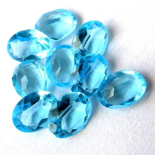 Šaton, sklo, nebesky modrá, 8 mm x 6 mm, dle foto