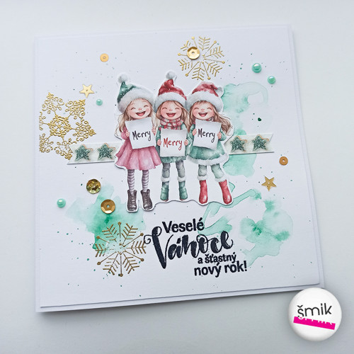 Vánoční holky na akvarelu "Christmas Magic"
