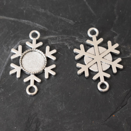 .Spoj. díl vločka 35x23 mm - starostříbrný