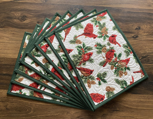 Vánoční prostírání zlatotisk - kardinál