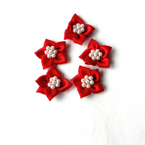 Aplikace - kvítek červený - 3cm - 1ks
