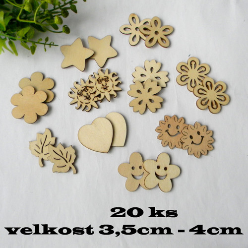Mix různých výřezů - 3,5cm-4cm - bal.20ks