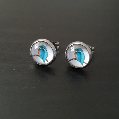 Náušnice s ledňáčkem 0.8cm