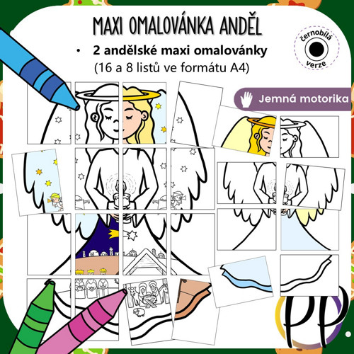 Maxi omalovánka - anděl (PDF) — foto 1