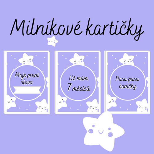 Milníkové kartičky - STAR lila