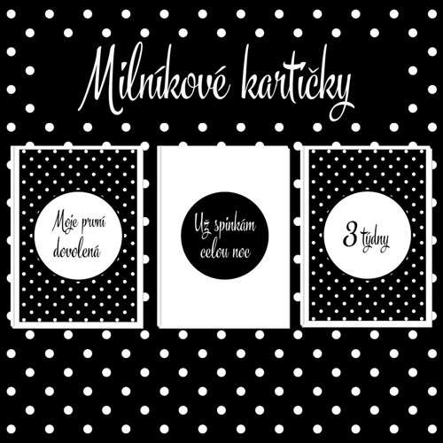 Milníkové kartičky - PUNTÍK black