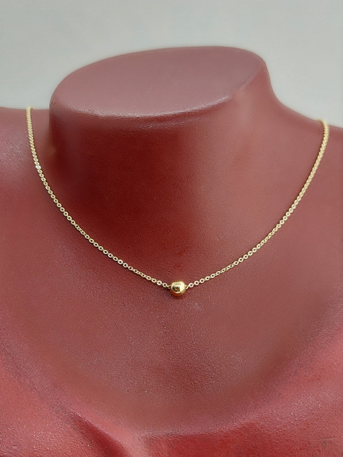 "POE" krátký náhrdelník s kuličkou GOLDFILLED 1/20