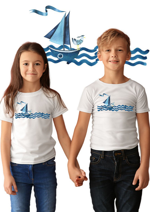 Dětské tričko "Sea adventure on the boat"