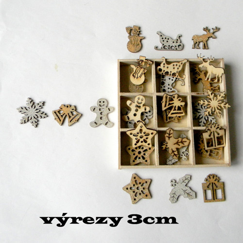 Vánoční malé výřezy - 3cm - sada