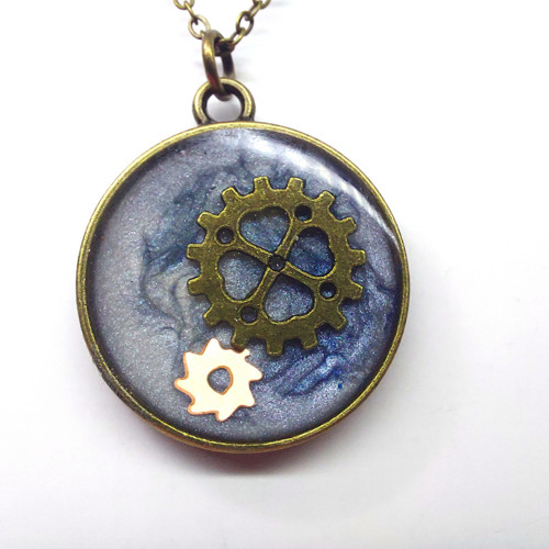 Přívěsek kruh, steampunk styl /24052/