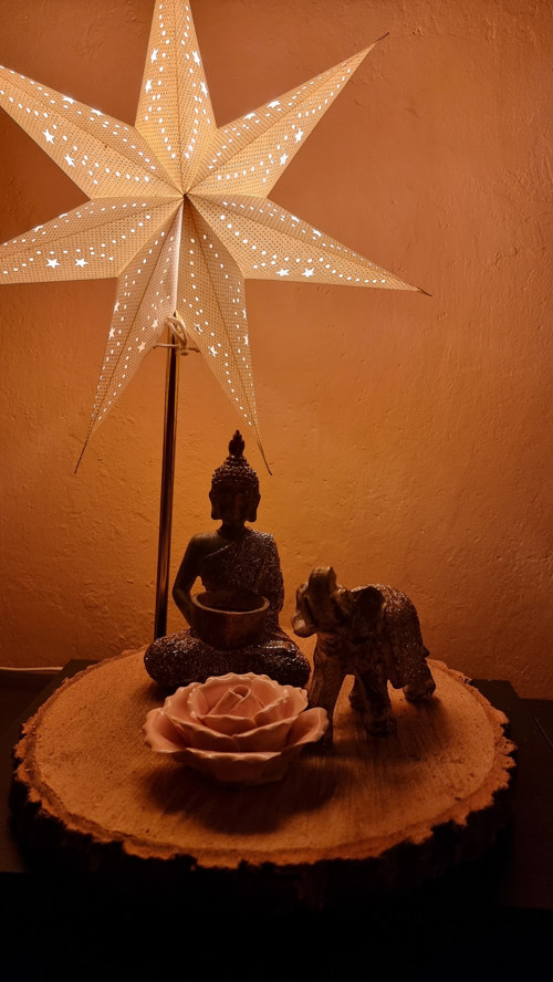 Luxusní meditační svícen Buddka a slon štěstí