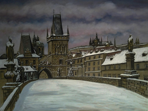 Praha - Karlův most v zimě