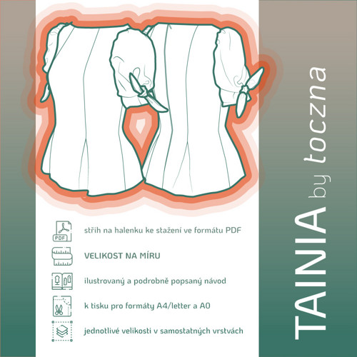 TAINIA - střih na halenku, na míru (PDF)