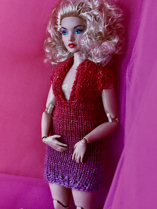 Šaty pro BARBIE efektní příze červená 3