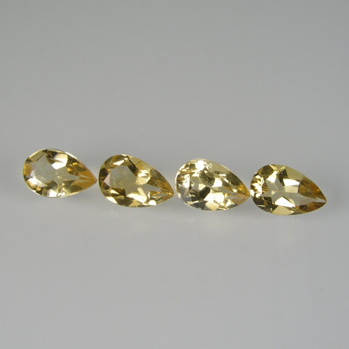Přírodní zlaté Citríny, 3,12 ct./4 ks., 8x5 mm