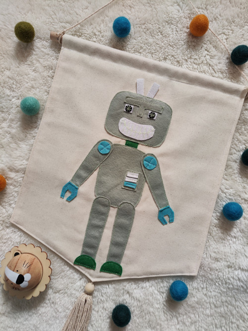 Nástěnná dekorace Vlajka Robot Rudolf