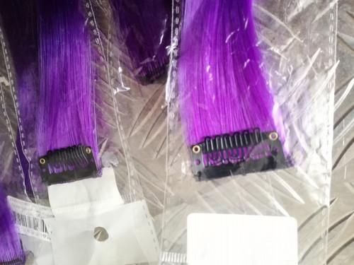 Vlasy proužky k prodloužení 60cm ClipIN fialová