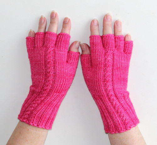 Rukavice návleky prstové Pink merino