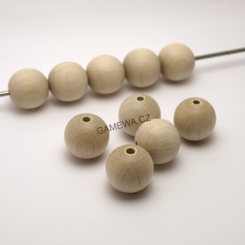 Dřevěné korálky GAMEWA Habrové 18mm (cena 8ks)