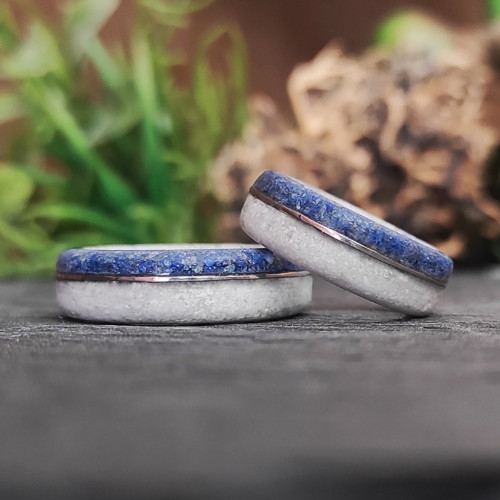 Snubní prsteny s lapis lazuli a magnezitem