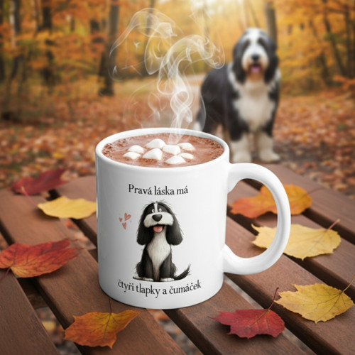Pravá láska - bearded kolie - Hrníček