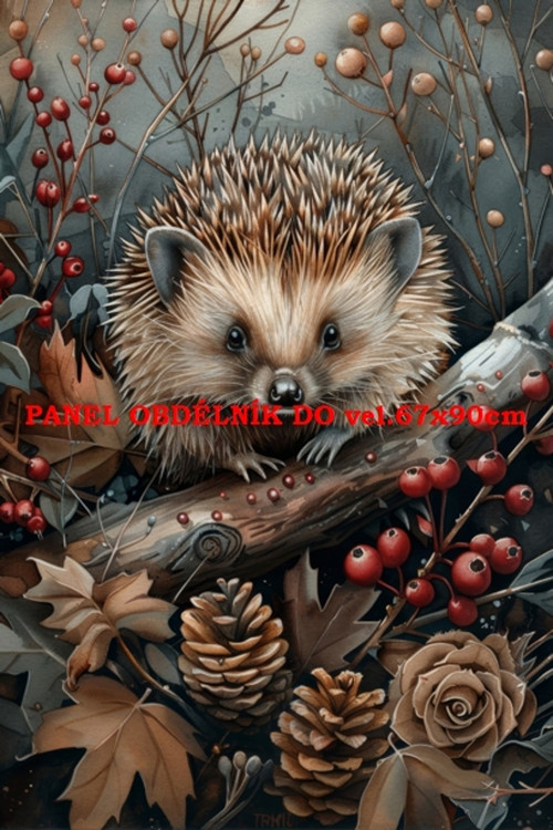 Bavlněný panel ježek 17x25 cm skladem