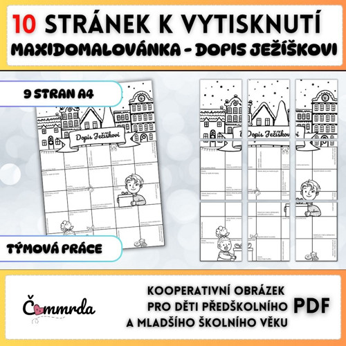 Maxi domalovánka - dopis Ježíškovi (PDF k tisku)