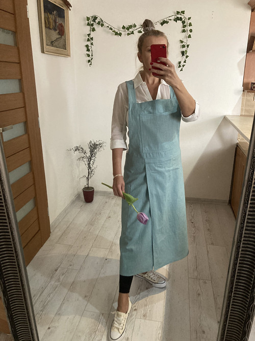 Ľanová zástera Tmavá Mäta
