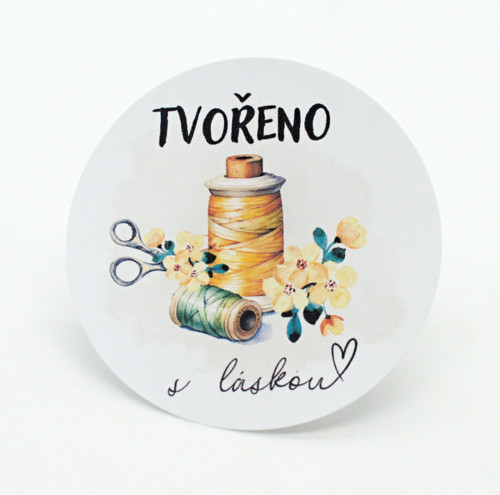 Samolepky tvořeno s láskou - sada 24 ks