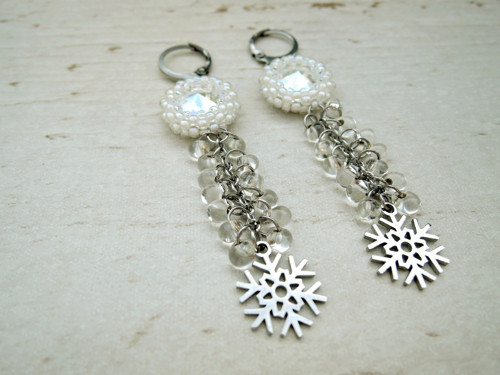 Náušnice Ledové slzy Swarovski chirurgická ocel